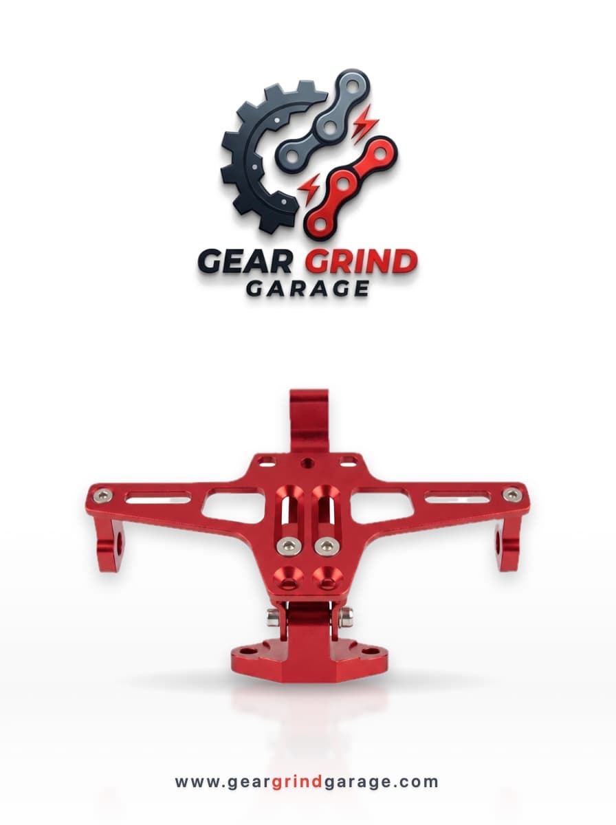 CNC Adjustable License Plate Tail Tidy Holder (Red)