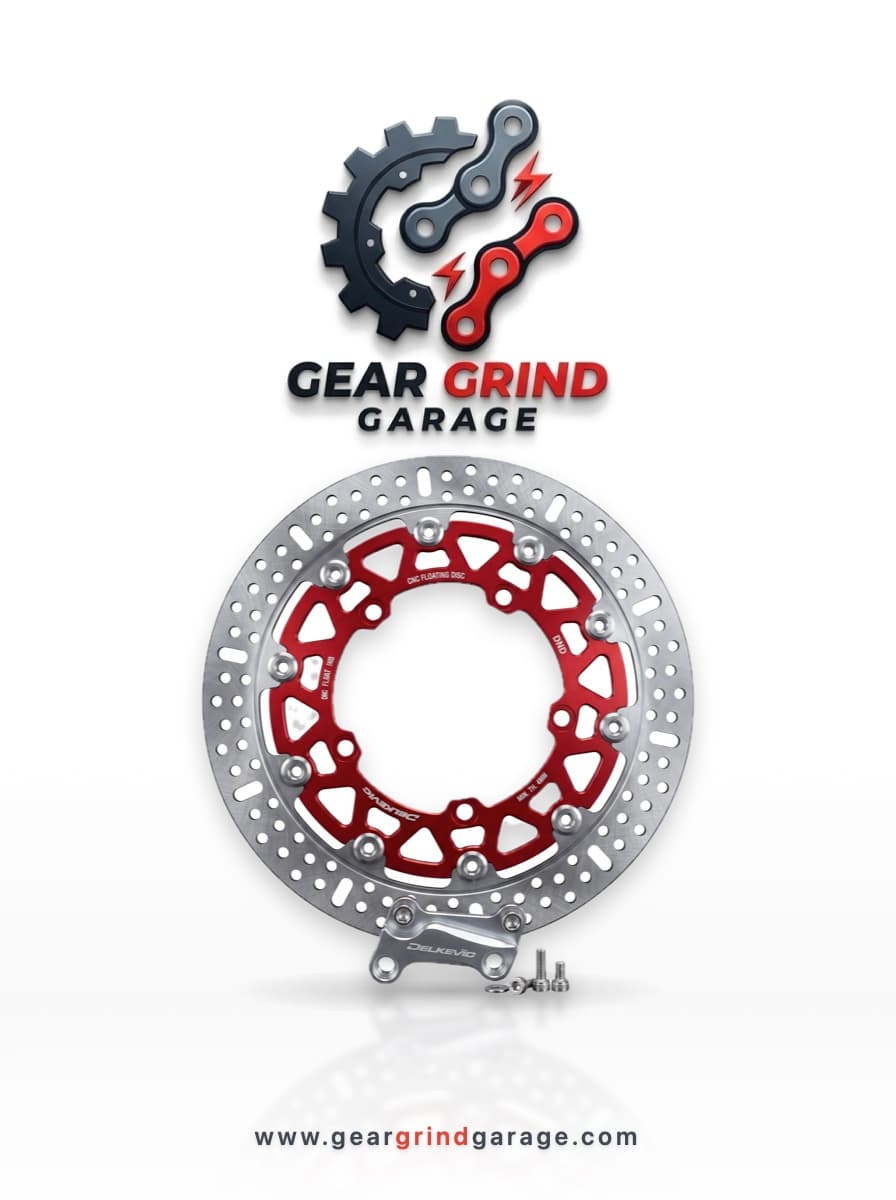 CNC Floating Front Brake Disc Rotor (Red-Silver)