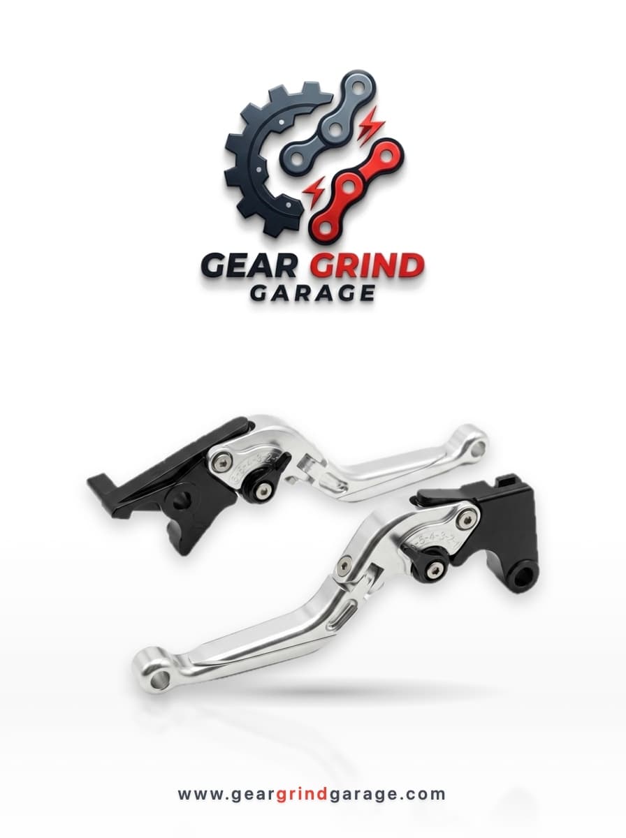 CNC Folding Brake and Clutch Levers Pair (Silver-Black)