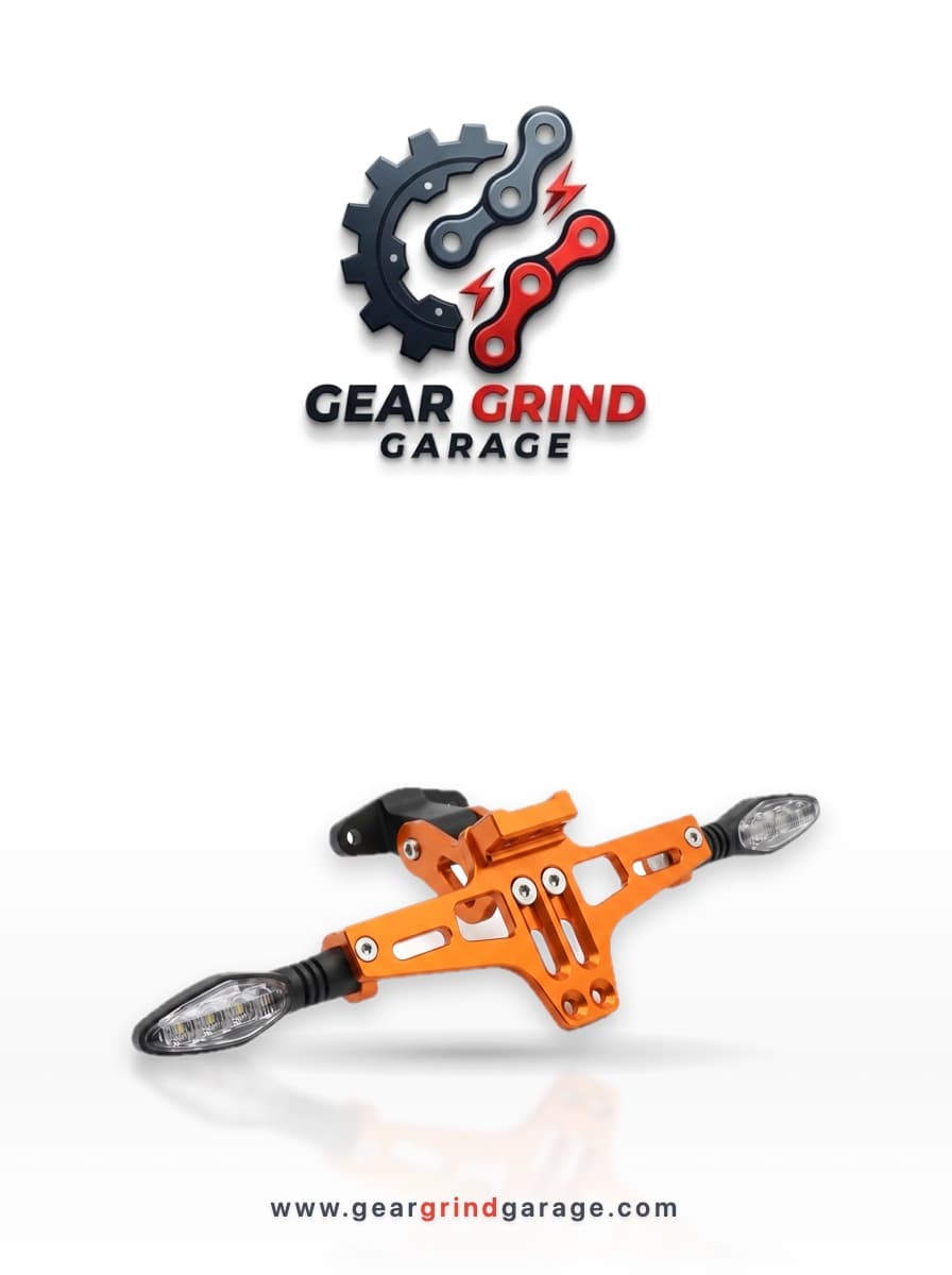 CNC License Plate Tail Tidy with LED Indicators (Orange)