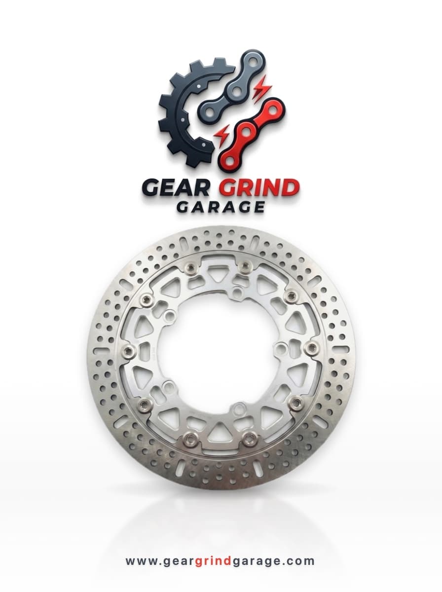 Floating Front Brake Disc Rotor with Bracket (Silver)