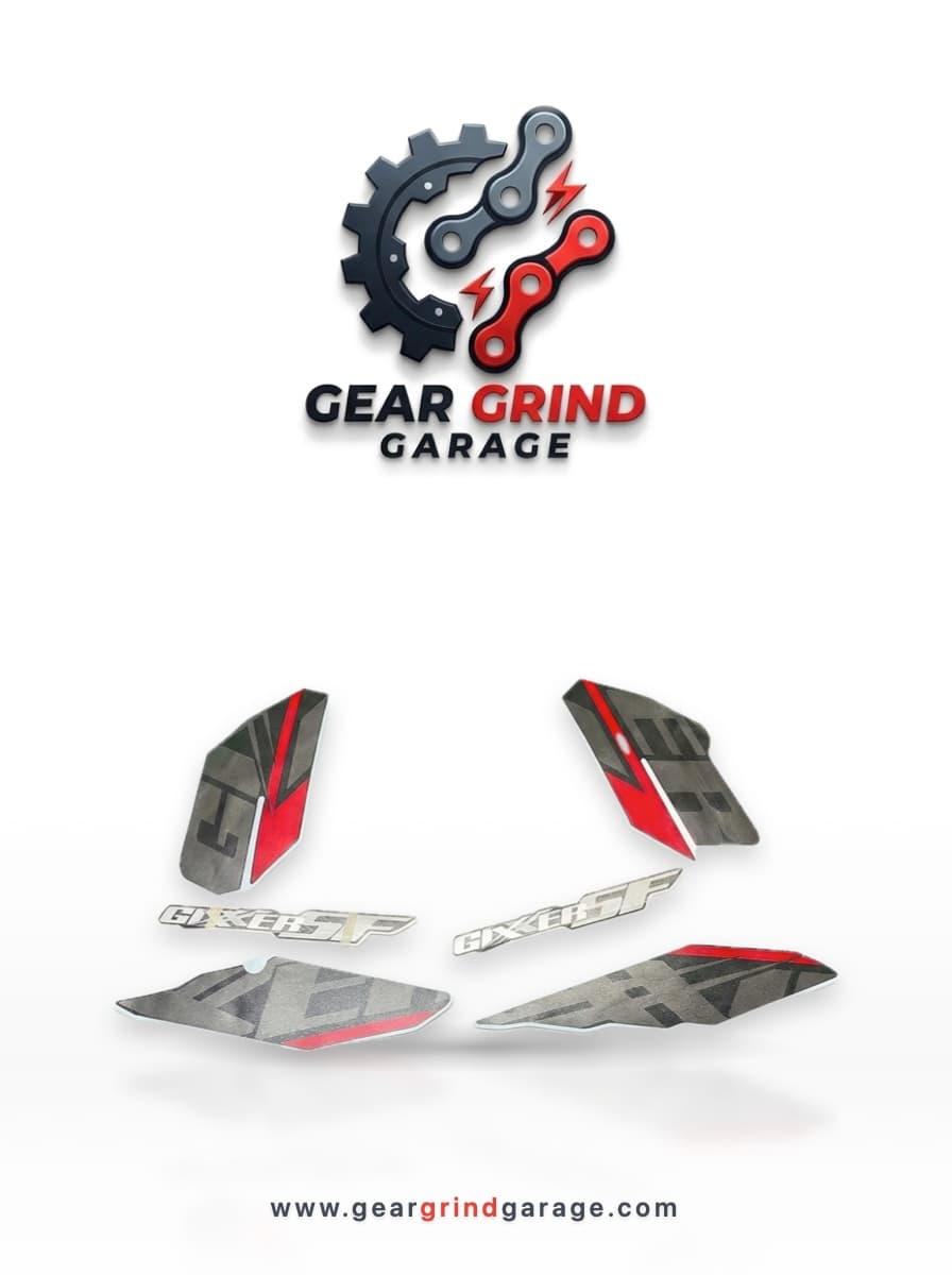 Full Set Sticker for Suzuki Gixxer SF (Black & Red-New Model) bike.