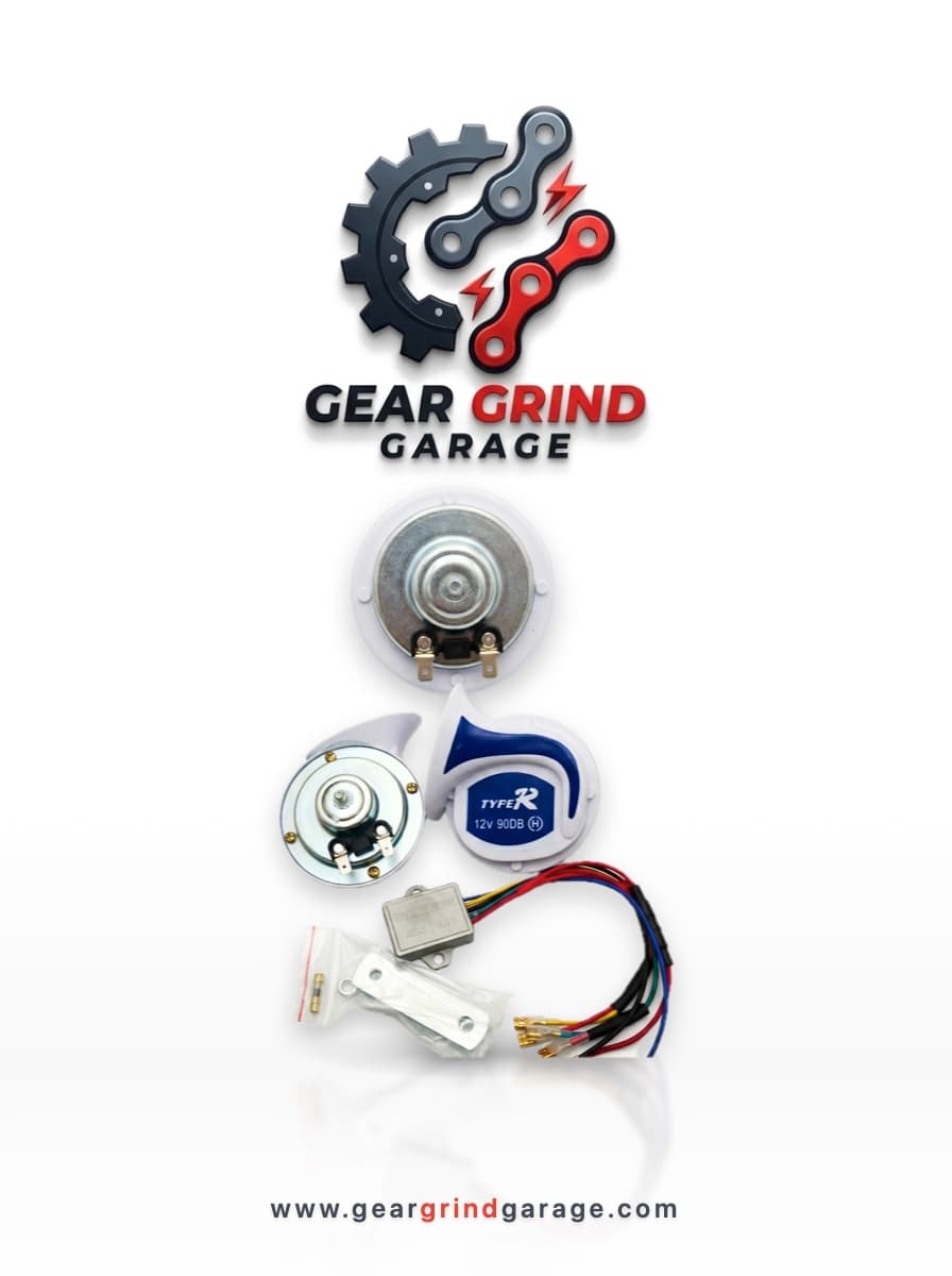 Type-R 12V 90dB Chrome Snail Horn Set