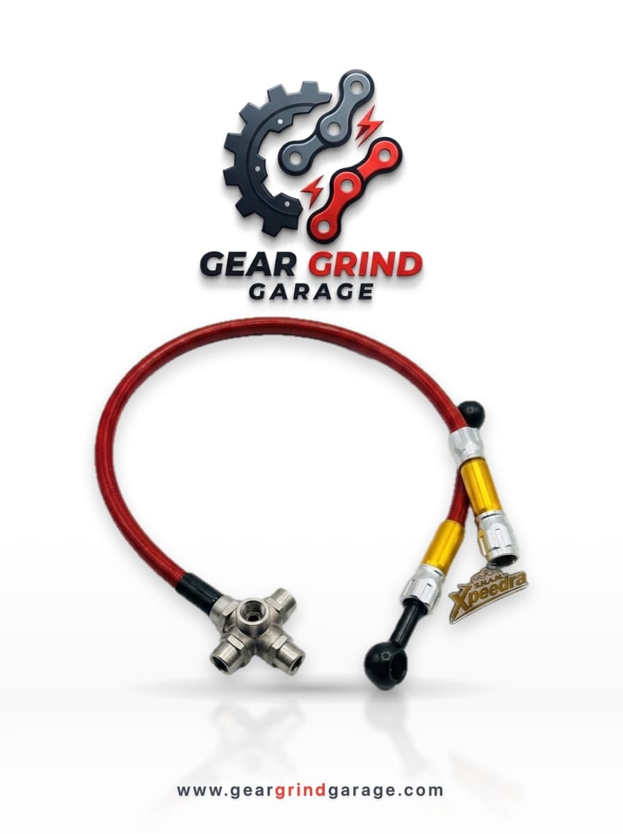 Xpeedra Braided Steel Hydraulic Brake Hose (Red-Gold)